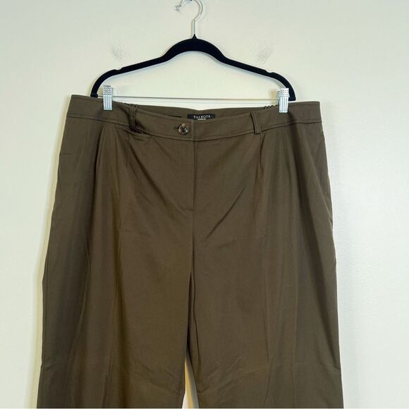 Talbots Classic Straight Leg Trousers Pants NEW Size 24W Olive Green - Picture 3 of 8